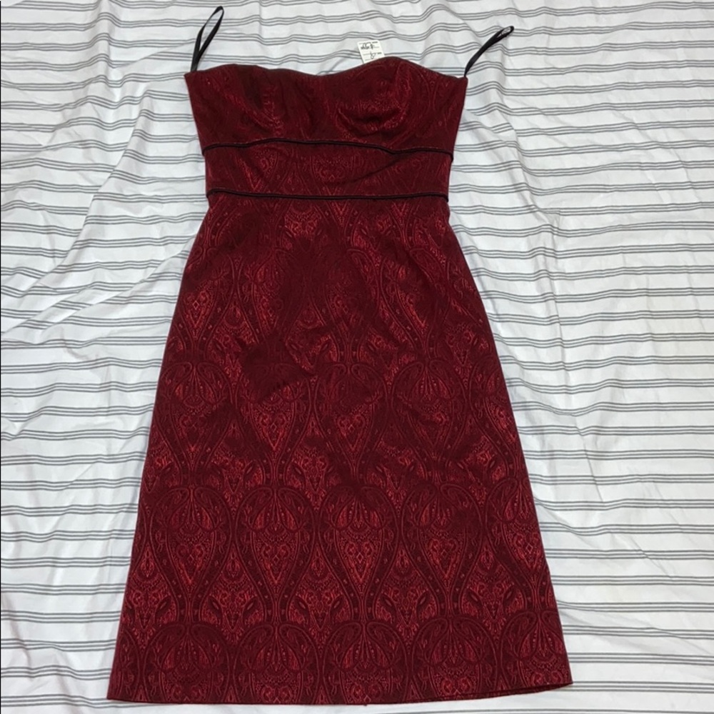 Garnet Red Strapless Dress